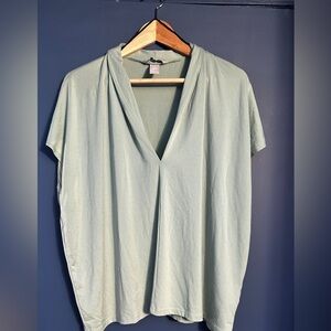 H&M Green Short Sleeve Boxy Blouse